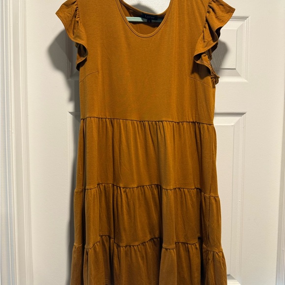 Dresses & Skirts - Yellow Gold Tiered Ruffled Sundress